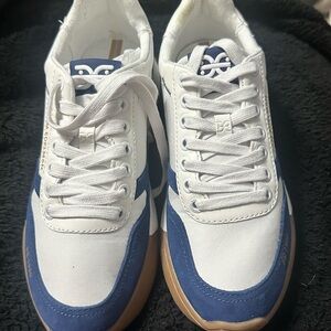Sam Edelman White and Blue Sneakers